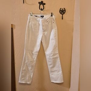 NYDJ White Straight Jeans with Classic Five-Pocket Cut